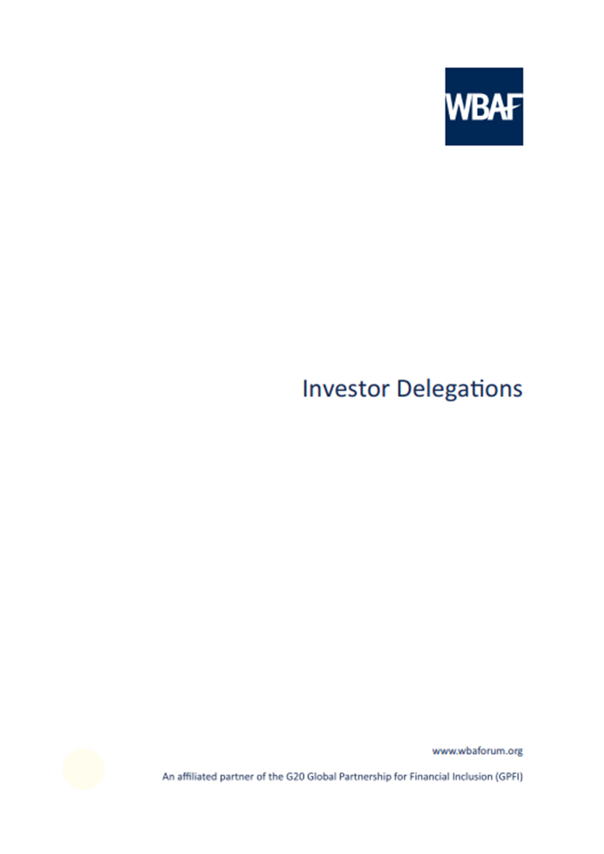 Investor Delegations
